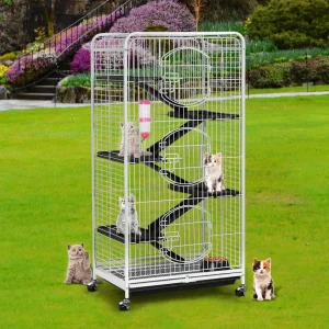 Large Rolling Cat Kitten Cage 6-Tier